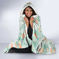 Anthurium Plumeria Lei Pastel Hooded Blanket Teal Hawaiian Splendid Palaka