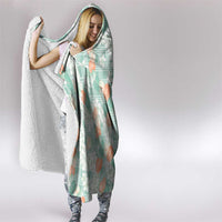 Anthurium Plumeria Lei Pastel Hooded Blanket Teal Hawaiian Splendid Palaka