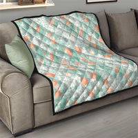 Anthurium Plumeria Lei Pastel Quilt Teal Hawaiian Splendid Palaka