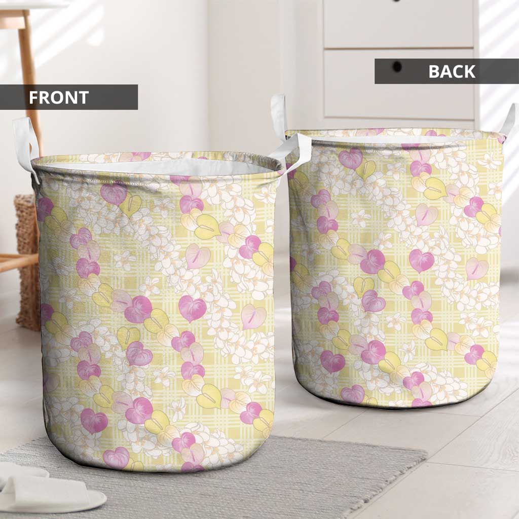 Anthurium Plumeria Lei Pastel Laundry Basket Yellow Hawaiian Splendid Palaka