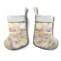 Anthurium Plumeria Lei Pastel Christmas Stocking Yellow Hawaiian Splendid Palaka LT01 - Polynesian Pride