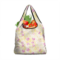 Anthurium Plumeria Lei Pastel Grocery Bag Yellow Hawaiian Splendid Palaka