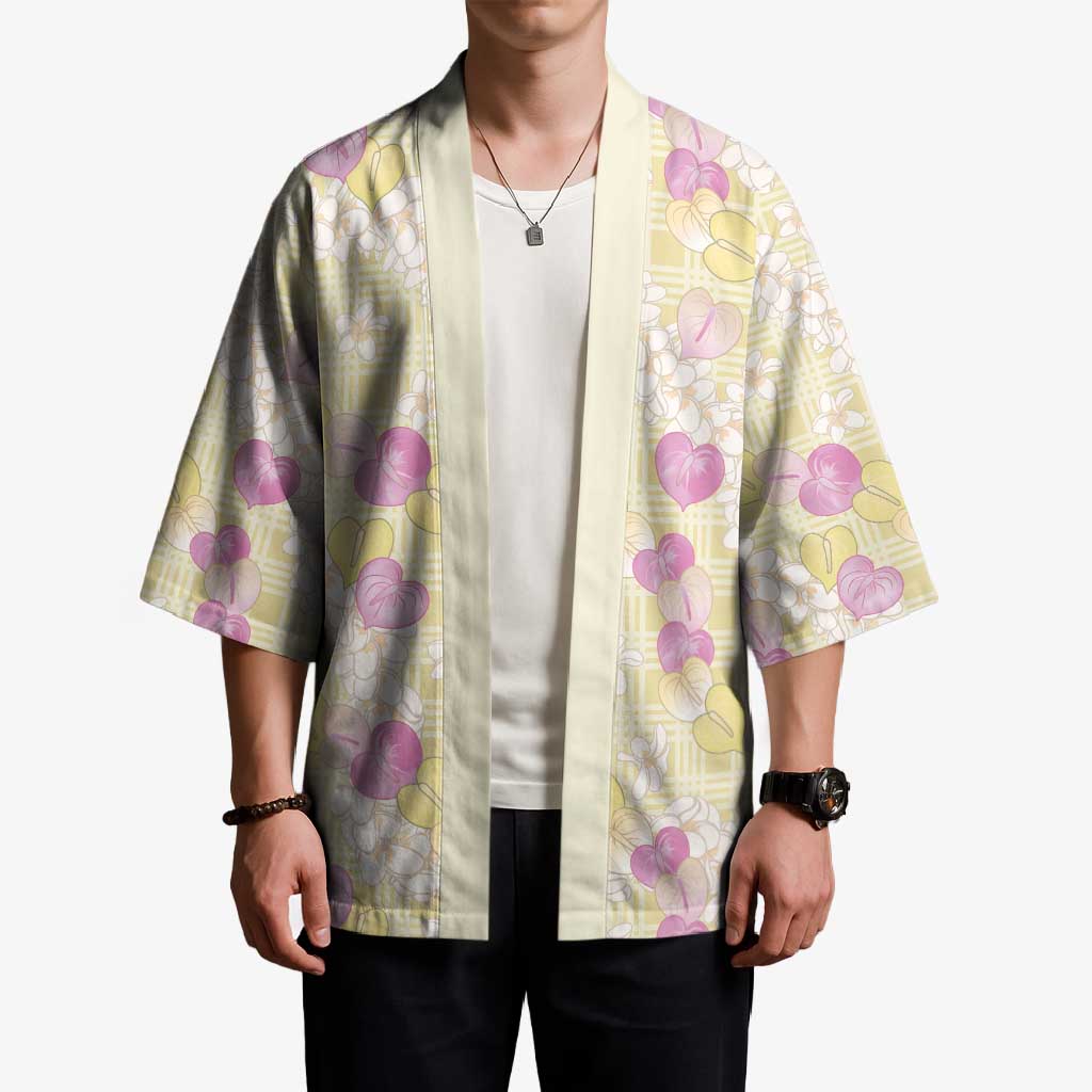 Anthurium Plumeria Lei Pastel Kimono Yellow Hawaiian Splendid Palaka