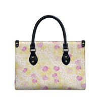 Anthurium Plumeria Lei Pastel Leather Bag Yellow Hawaiian Splendid Palaka