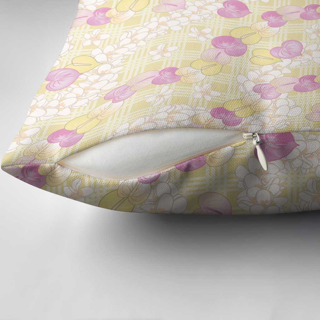 Anthurium Plumeria Lei Pastel Pillow Cover Yellow Hawaiian Splendid Palaka