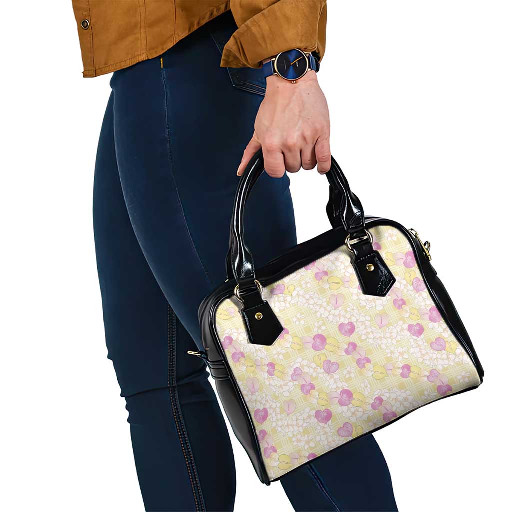 Anthurium Plumeria Lei Pastel Shoulder Handbag Yellow Hawaiian Splendid Palaka