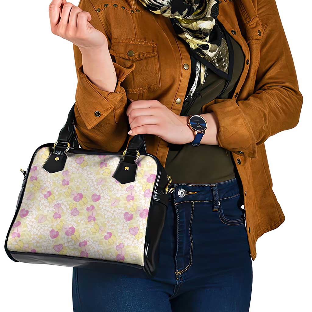 Anthurium Plumeria Lei Pastel Shoulder Handbag Yellow Hawaiian Splendid Palaka