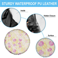 Anthurium Plumeria Lei Pastel Spare Tire Cover Yellow Hawaiian Splendid Palaka