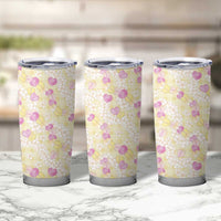 Anthurium Plumeria Lei Pastel Tumbler Cup Yellow Hawaiian Splendid Palaka