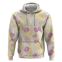 Anthurium Plumeria Lei Pastel Zip Hoodie Yellow Hawaiian Splendid Palaka
