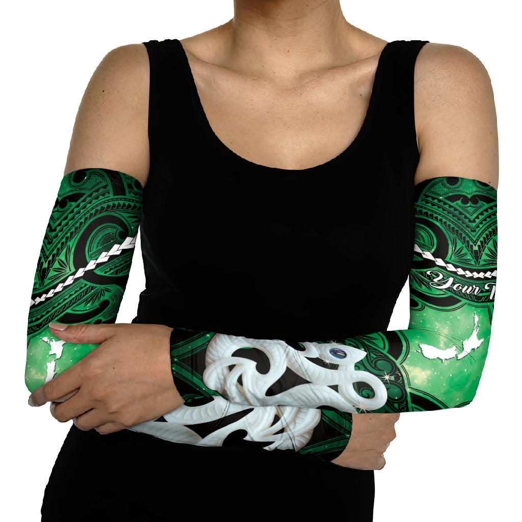 Personalised Maori Matariki Manaia Kakariki Arm Sleeves Maori Kowhaiwhai Pattern Galaxy