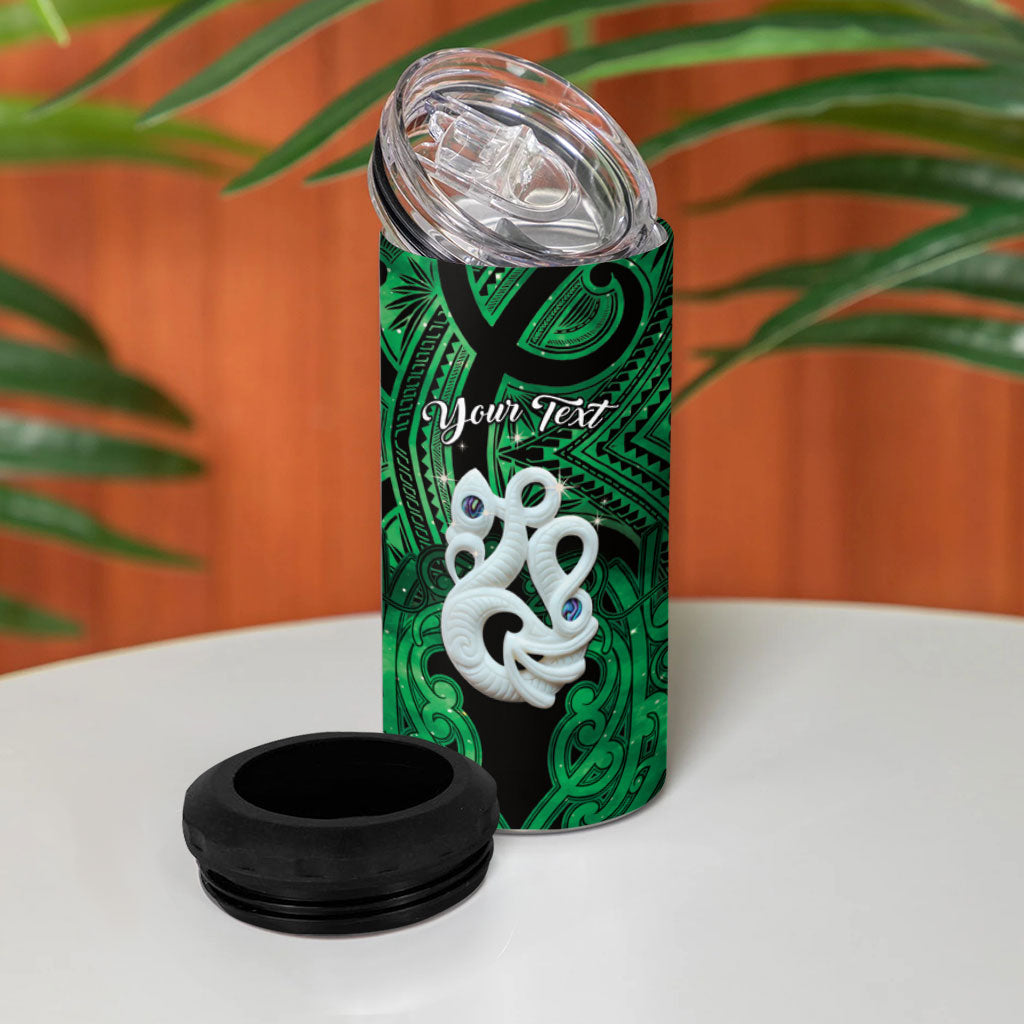 Personalised Maori Matariki Manaia Kakariki 4 in 1 Can Cooler Tumbler Maori Kowhaiwhai Pattern Galaxy