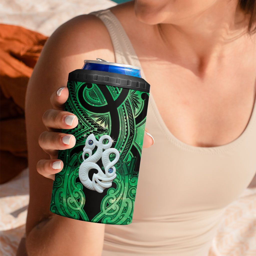 Personalised Maori Matariki Manaia Kakariki 4 in 1 Can Cooler Tumbler Maori Kowhaiwhai Pattern Galaxy
