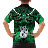 Personalised Maori Matariki Manaia Kakariki Family Matching Long Sleeve Bodycon Dress and Hawaiian Shirt Maori Kowhaiwhai Pattern Galaxy LT01 - Polynesian Pride