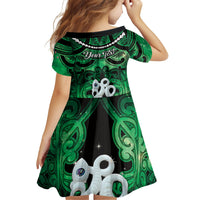 Personalised Maori Matariki Manaia Kakariki Family Matching Off Shoulder Short Dress and Hawaiian Shirt Maori Kowhaiwhai Pattern Galaxy LT01 - Polynesian Pride