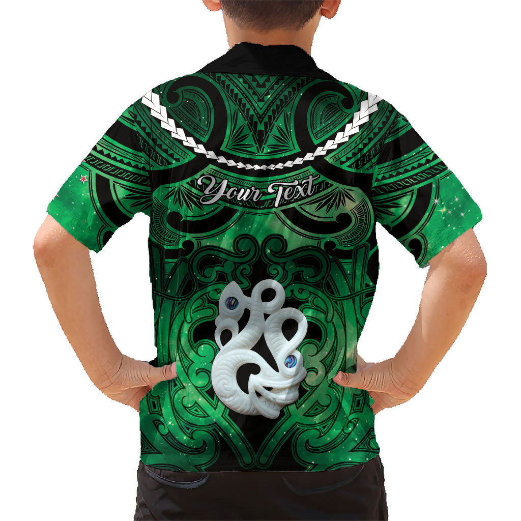 Personalised Maori Matariki Manaia Kakariki Family Matching Puletasi and Hawaiian Shirt Maori Kowhaiwhai Pattern Galaxy LT01 - Polynesian Pride