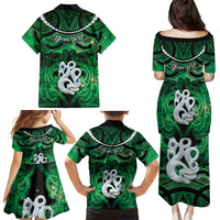 Personalised Maori Matariki Manaia Kakariki Family Matching Puletasi and Hawaiian Shirt Maori Kowhaiwhai Pattern Galaxy LT01 - Polynesian Pride