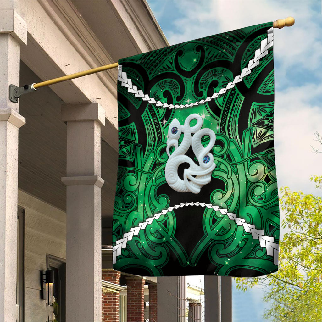 Maori Matariki Manaia Kakariki Garden Flag Maori Kowhaiwhai Pattern Galaxy
