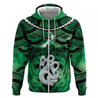 Personalised Maori Matariki Manaia Kakariki Hoodie Maori Kowhaiwhai Pattern Galaxy