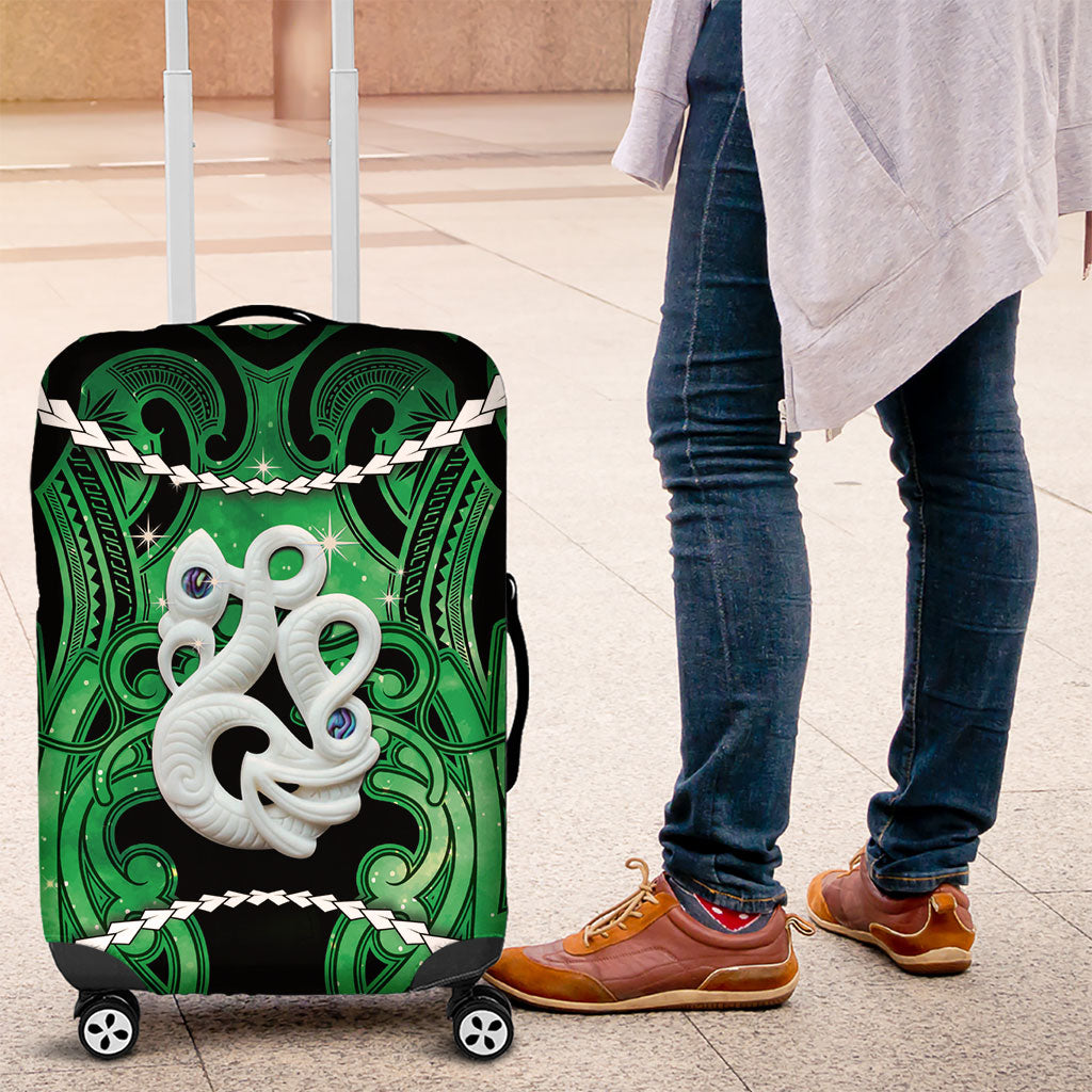 Maori Matariki Manaia Kakariki Luggage Cover Maori Kowhaiwhai Pattern Galaxy