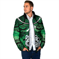 Personalised Maori Matariki Manaia Kakariki Padded Jacket Maori Kowhaiwhai Pattern Galaxy