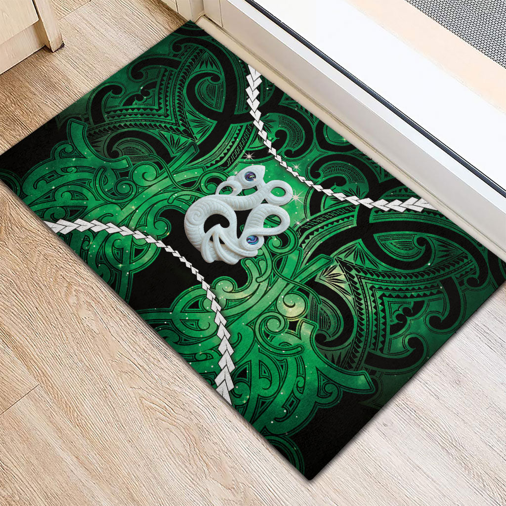 Maori Matariki Manaia Kakariki Rubber Doormat Maori Kowhaiwhai Pattern Galaxy