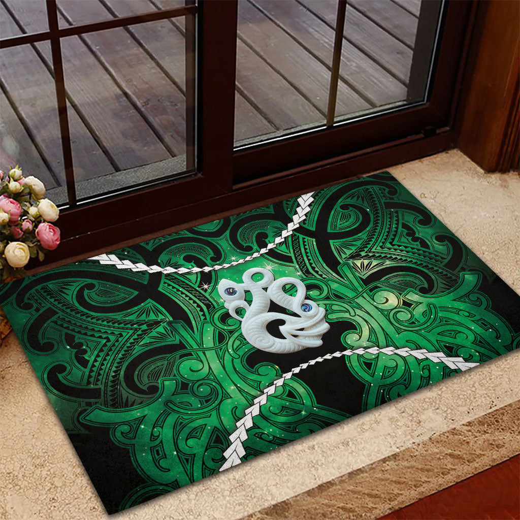 Maori Matariki Manaia Kakariki Rubber Doormat Maori Kowhaiwhai Pattern Galaxy