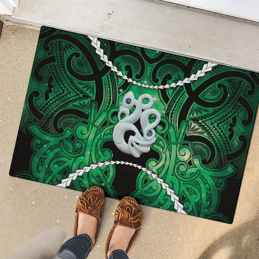 Maori Matariki Manaia Kakariki Rubber Doormat Maori Kowhaiwhai Pattern Galaxy