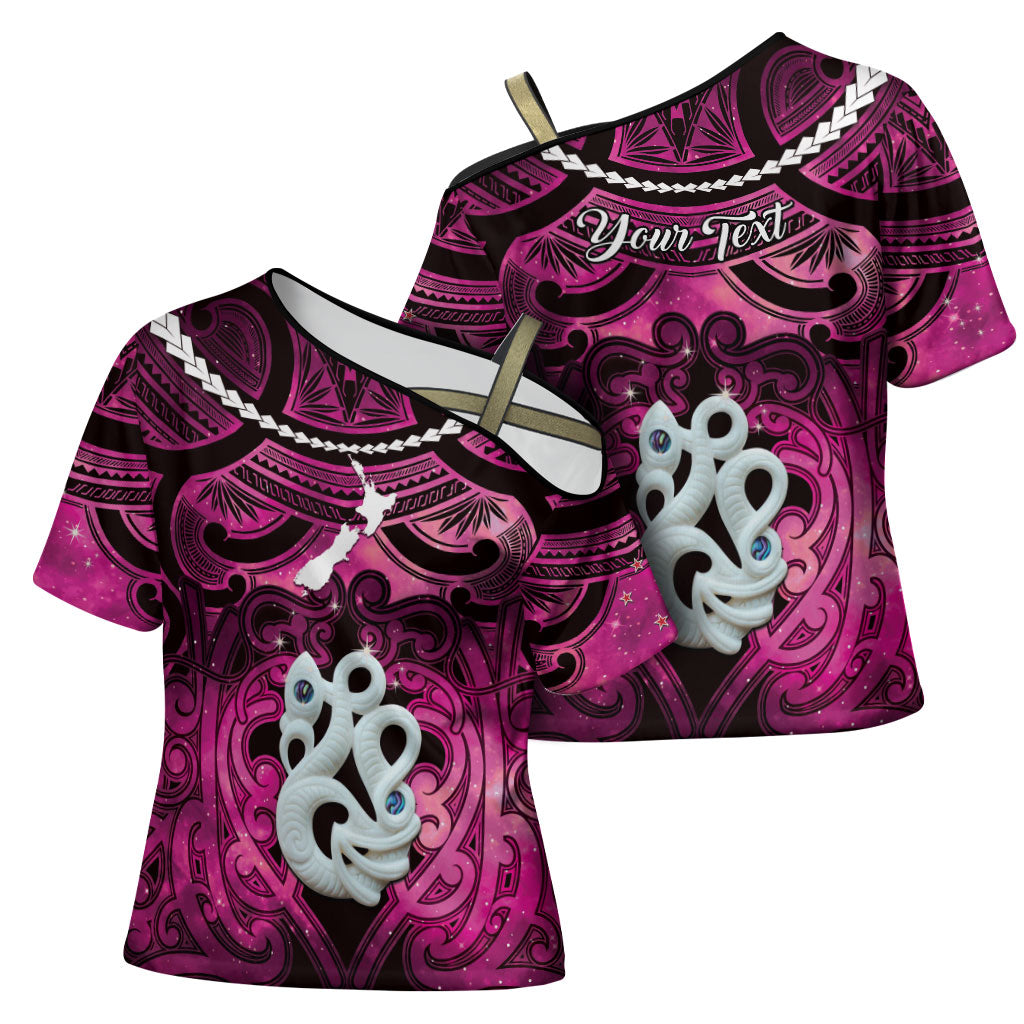 Personalised Maori Matariki Manaia Mawhero Cross Shoulder Shirt Maori Kowhaiwhai Pattern Galaxy