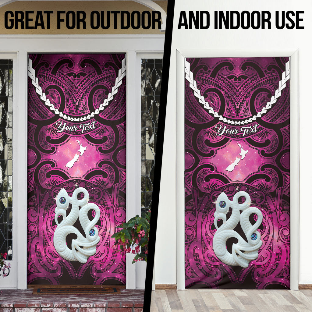 Personalised Maori Matariki Manaia Mawhero Door Cover Maori Kowhaiwhai Pattern Galaxy