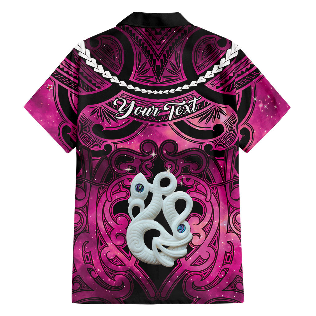 Personalised Maori Matariki Manaia Mawhero Family Matching Off The Shoulder Long Sleeve Dress and Hawaiian Shirt Maori Kowhaiwhai Pattern Galaxy LT01 - Polynesian Pride