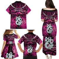 Personalised Maori Matariki Manaia Mawhero Family Matching Puletasi and Hawaiian Shirt Maori Kowhaiwhai Pattern Galaxy LT01 - Polynesian Pride
