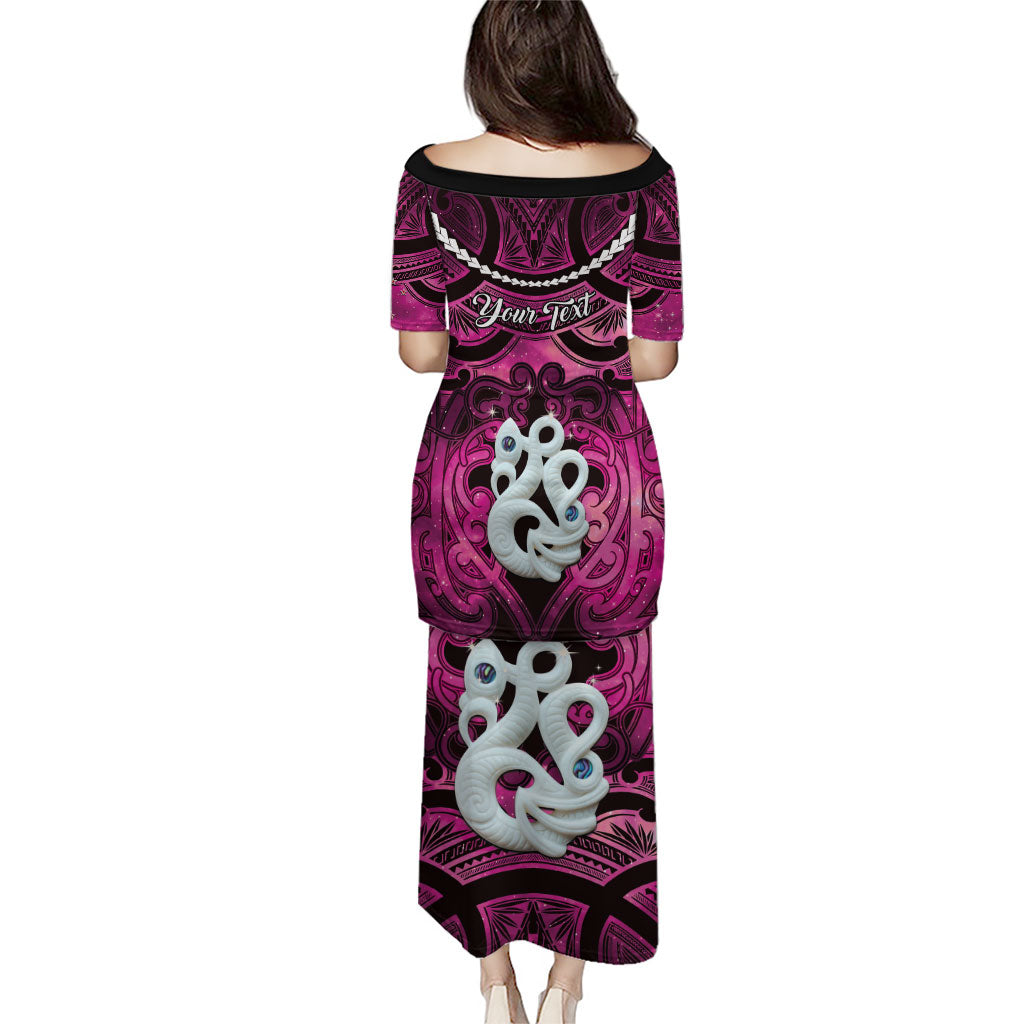 Personalised Maori Matariki Manaia Mawhero Family Matching Puletasi and Hawaiian Shirt Maori Kowhaiwhai Pattern Galaxy LT01 - Polynesian Pride