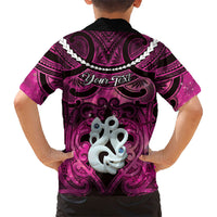 Personalised Maori Matariki Manaia Mawhero Family Matching Short Sleeve Bodycon Dress and Hawaiian Shirt Maori Kowhaiwhai Pattern Galaxy LT01 - Polynesian Pride