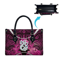 Maori Matariki Manaia Mawhero Leather Bag Maori Kowhaiwhai Pattern Galaxy