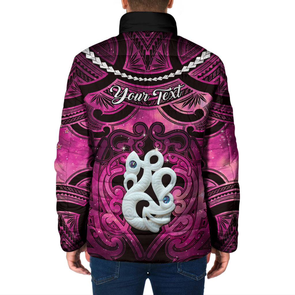 Personalised Maori Matariki Manaia Mawhero Padded Jacket Maori Kowhaiwhai Pattern Galaxy