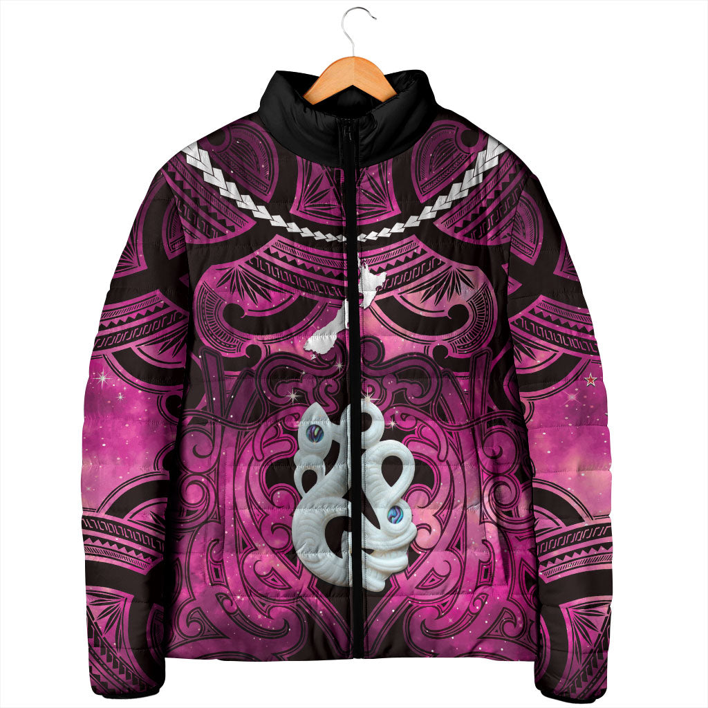 Personalised Maori Matariki Manaia Mawhero Padded Jacket Maori Kowhaiwhai Pattern Galaxy