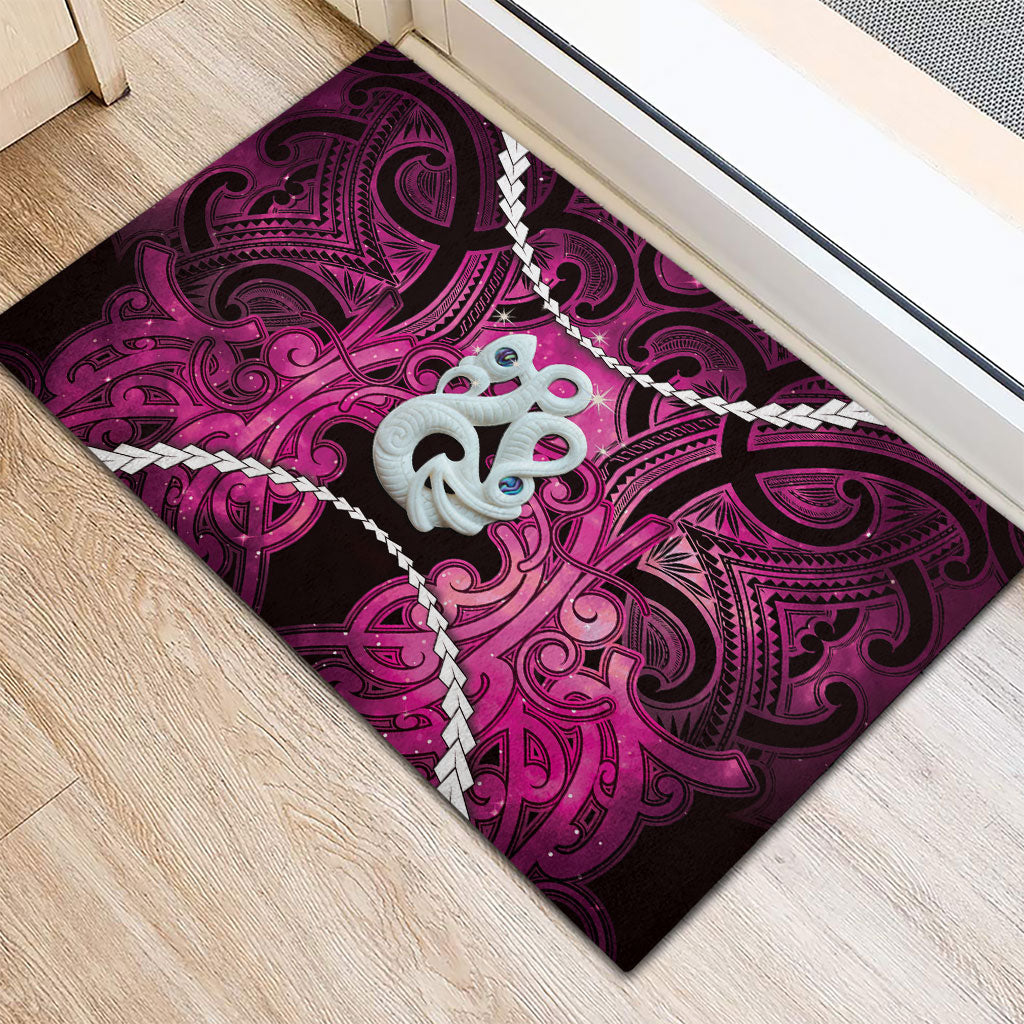 Maori Matariki Manaia Mawhero Rubber Doormat Maori Kowhaiwhai Pattern Galaxy