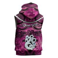 Personalised Maori Matariki Manaia Mawhero Sleeveless Hoodie Maori Kowhaiwhai Pattern Galaxy