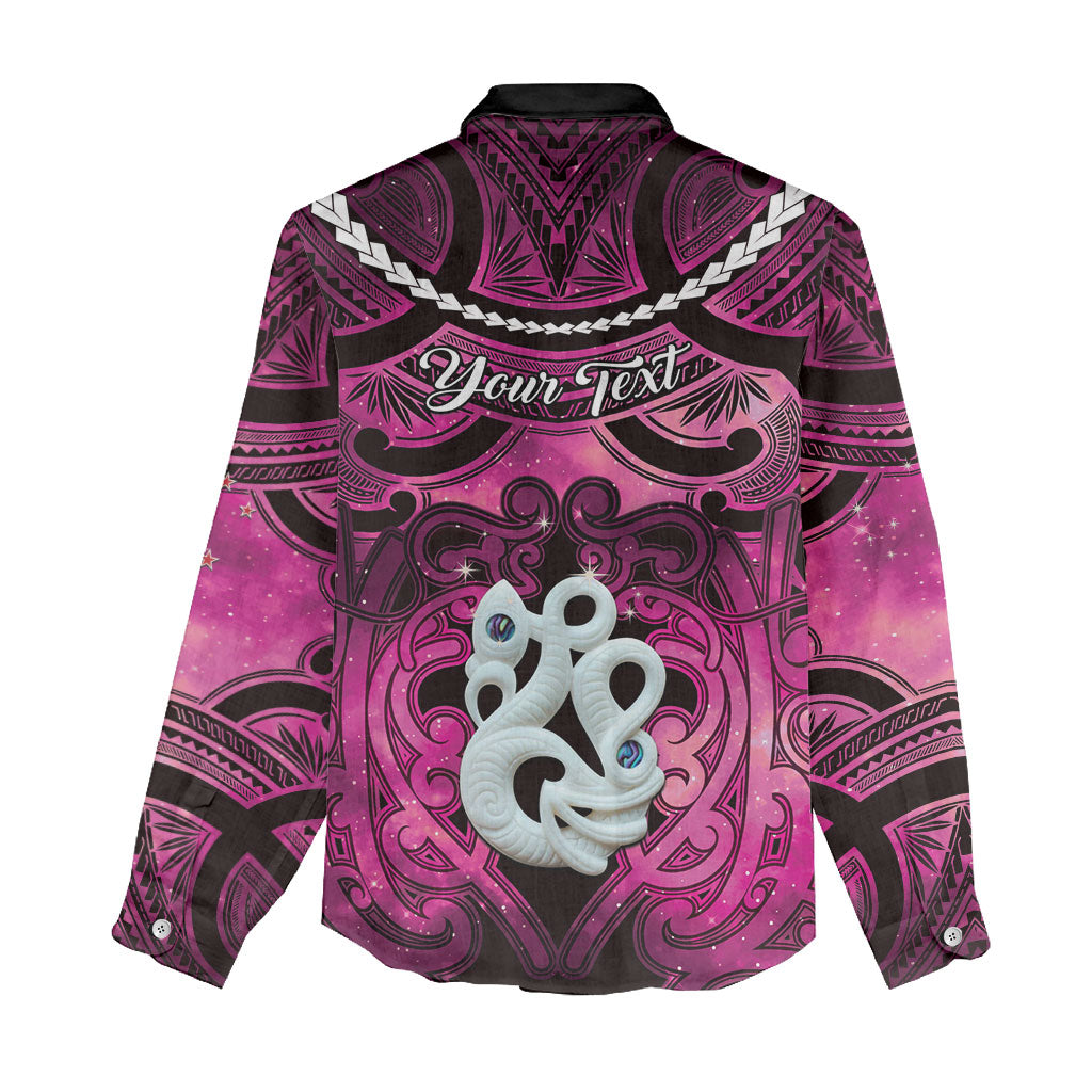 Personalised Maori Matariki Manaia Mawhero Women Casual Shirt Maori Kowhaiwhai Pattern Galaxy