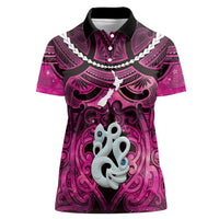 Personalised Maori Matariki Manaia Mawhero Women Polo Shirt Maori Kowhaiwhai Pattern Galaxy