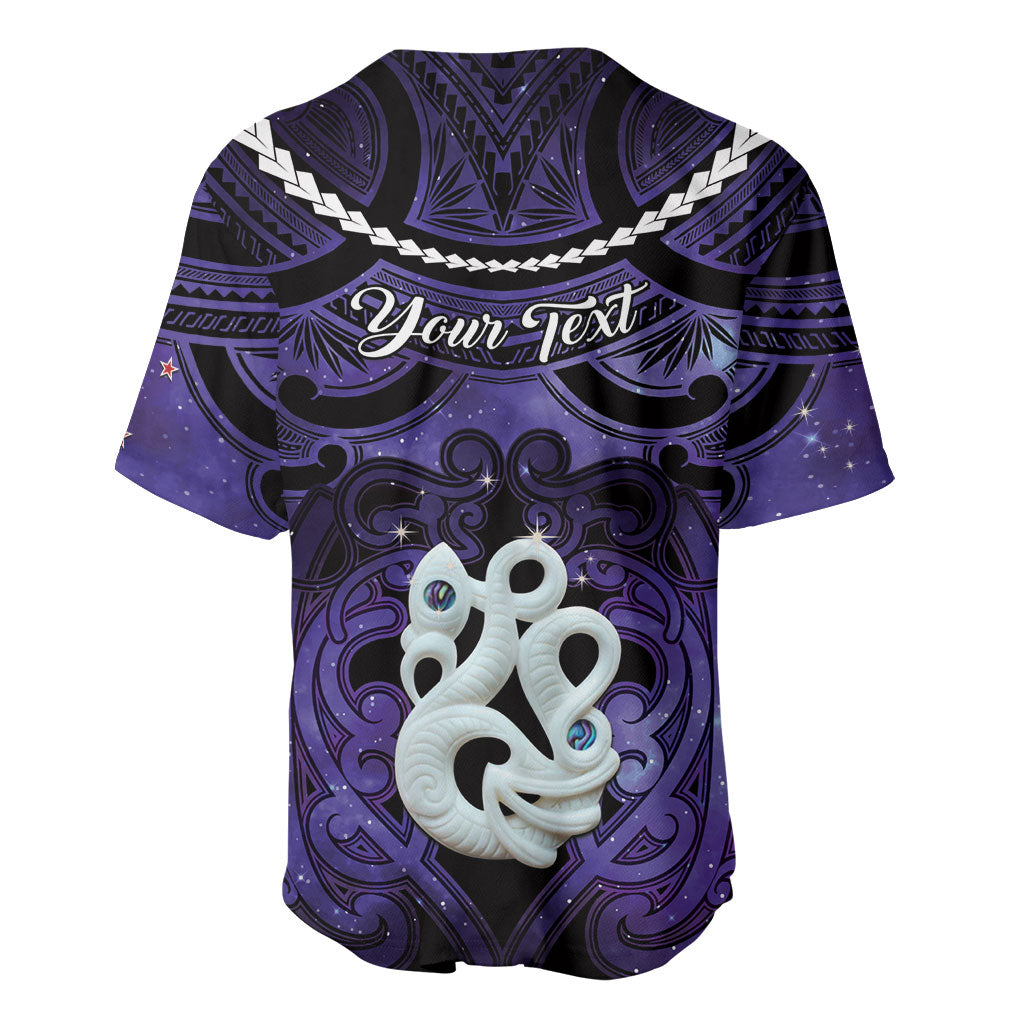 Personalised Maori Matariki Manaia Waiporoporo Baseball Jersey Maori Kowhaiwhai Pattern Galaxy