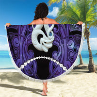 Maori Matariki Manaia Waiporoporo Beach Blanket Maori Kowhaiwhai Pattern Galaxy