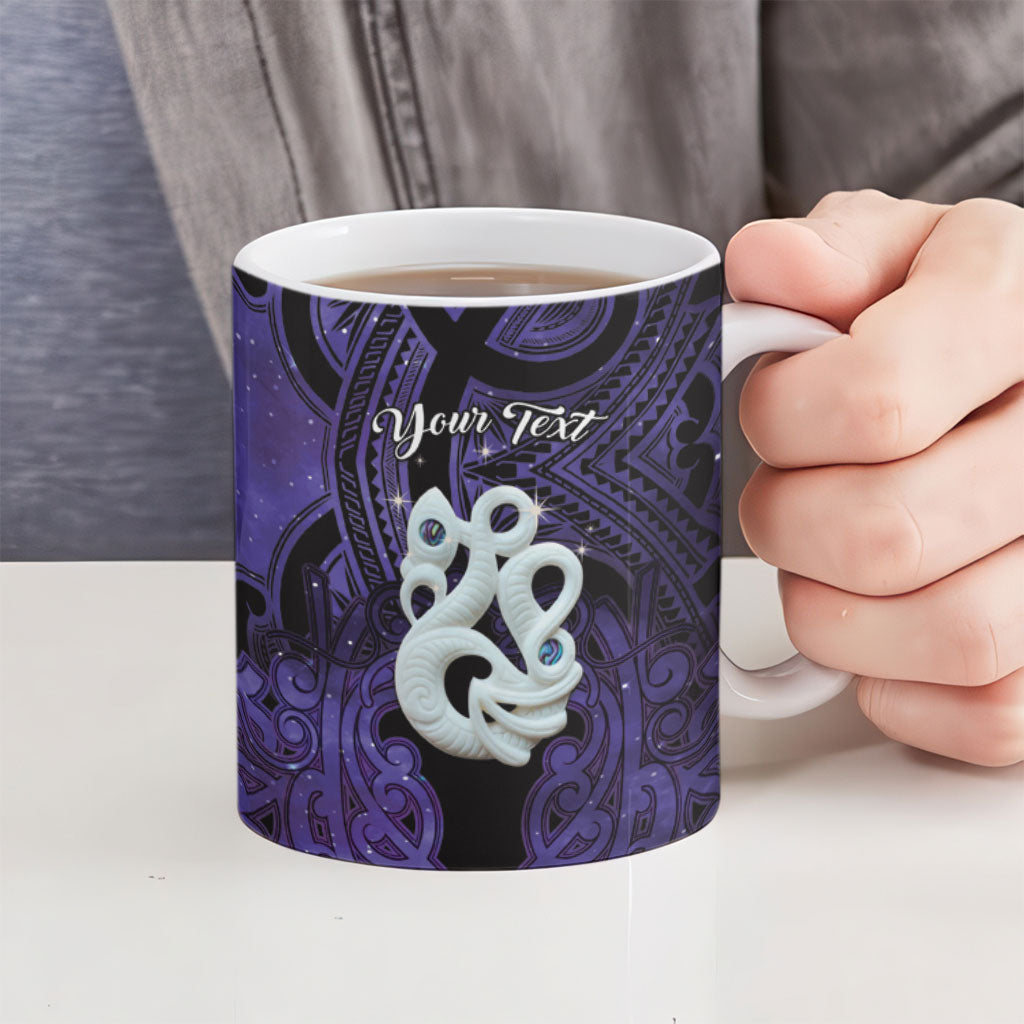 Personalised Maori Matariki Manaia Waiporoporo Ceramic Mug Maori Kowhaiwhai Pattern Galaxy