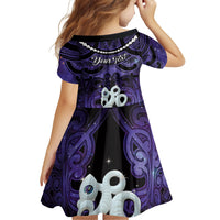 Personalised Maori Matariki Manaia Waiporoporo Family Matching Short Sleeve Bodycon Dress and Hawaiian Shirt Maori Kowhaiwhai Pattern Galaxy LT01 - Polynesian Pride