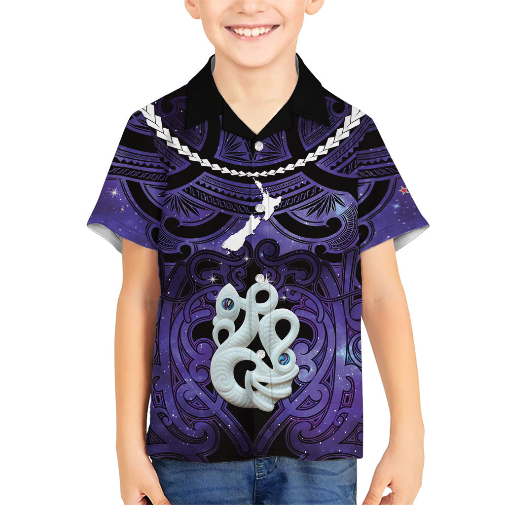 Personalised Maori Matariki Manaia Waiporoporo Hawaiian Shirt Maori Kowhaiwhai Pattern Galaxy