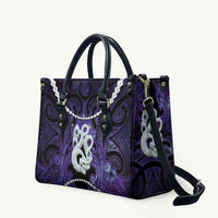 Maori Matariki Manaia Waiporoporo Leather Bag Maori Kowhaiwhai Pattern Galaxy