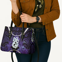Maori Matariki Manaia Waiporoporo Leather Bag Maori Kowhaiwhai Pattern Galaxy