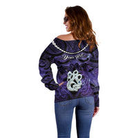 Personalised Maori Matariki Manaia Waiporoporo Off Shoulder Sweater Maori Kowhaiwhai Pattern Galaxy
