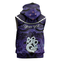 Personalised Maori Matariki Manaia Waiporoporo Sleeveless Hoodie Maori Kowhaiwhai Pattern Galaxy